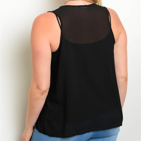 HP 4-17 Plus Keyhole Pintucked Sleeveless Top - Picture 3 of 4